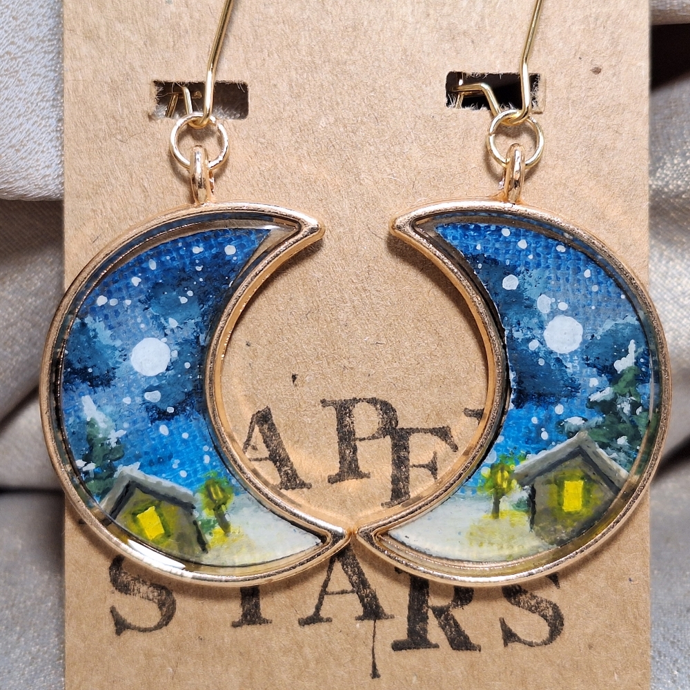 Hand painted earrings - Picture 2 of 3